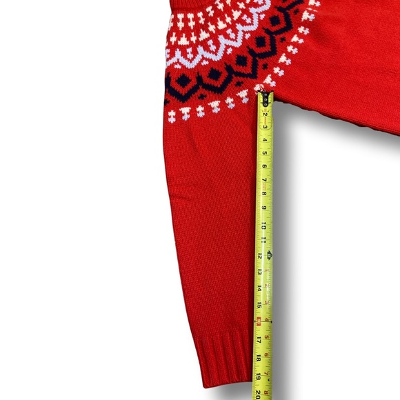 J Crew Womens L Red Fair Isle Wool Blend Red Crew Neck Pullover sweater
Skiing - Picture 4 of 7